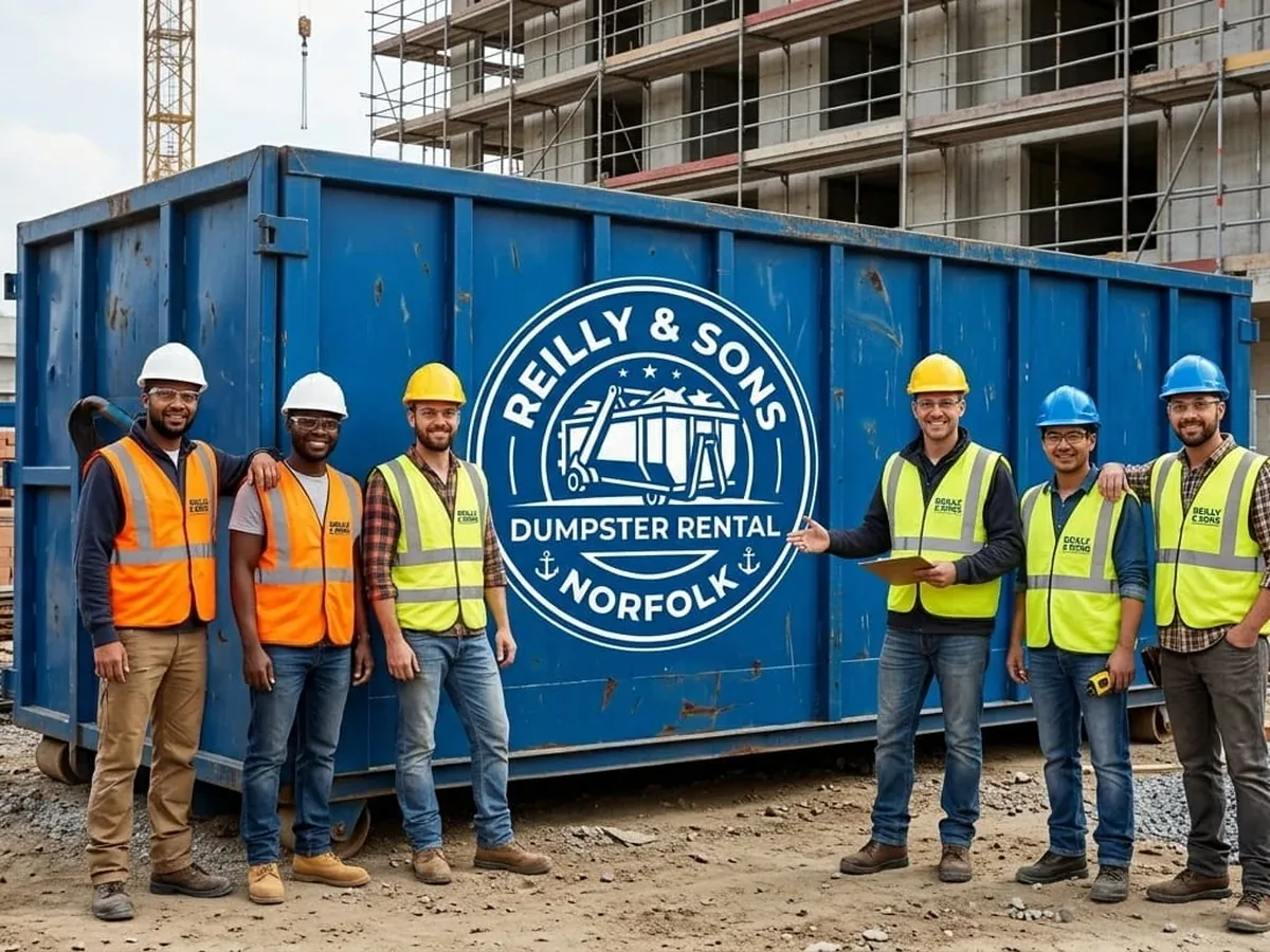 Reilly & Sons Dumpster Rental crew on a construction jobsite