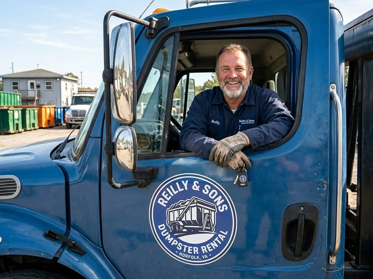 Reilly & Sons Dumpster Rental driver